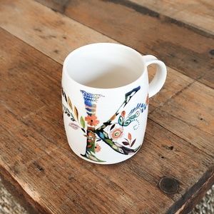 Anthropologie Petal Palette “K” Monogram Mug